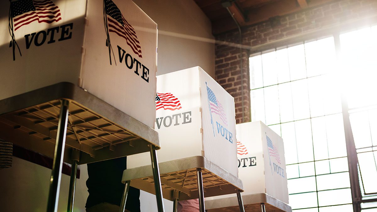 American at a polling booth