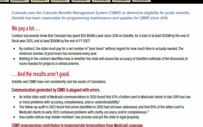 Reform the Colorado Benefits Management System