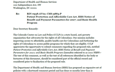 CCLP Public Comment on HHS Notice of Benefit and Payment Parameters