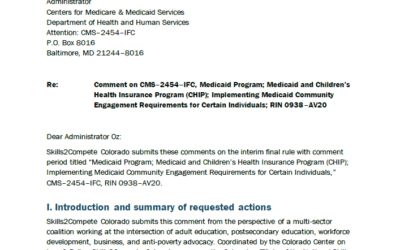 Skills2Compete Public Comment on the Medicaid Interim Final Rule